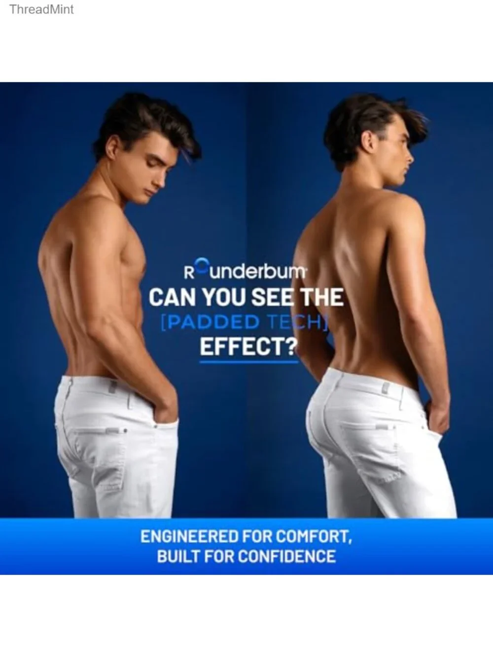 Men's Padded Underwear Boxer Briefs Removable Butt Enhancing Pads